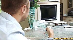 lily jordan is craving for her boyfriend richie's cock in a threesome with friend