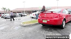 Milf Pornstar Feels Red-Hot Excitement In Her Debut Public Blowjob.