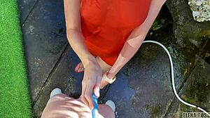 Dry vs Wet Fuck with Stepsister Elena Ross Cum on Face