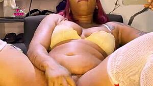 Mareme Edet masturbates her creamy pussy