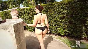 Sara jay masturbates by the pool