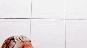 I'm in the bathroom, shoving this dildo deep into my wet pussy.