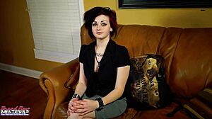 inked hottie marci dildo fucks pussy while rubbing tits