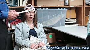 horny thief stroking cops dick