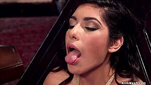 Blonde governess and sub are involved in a session.