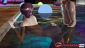 does nakai yukino fuck at pool party with big cock?