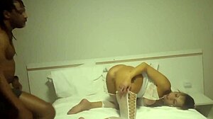 Big black guy fucks brazilian milf in the ass bareback