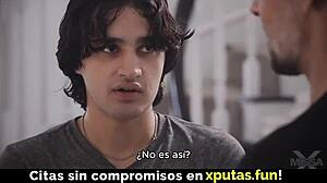 two guys fuck a hot blonde spanish sub, and she loves it