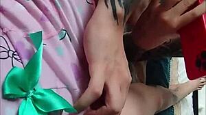 Hijastra seduces with pajamas, I grope her.