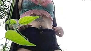 Curvy Brazilian Novinha Enjoys Showing Herself To Guys In The Woods