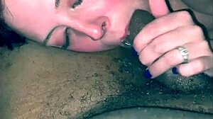 white girl slurps her favorite big black cock