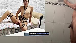 Unsatisfied wife pleasures herself sensually