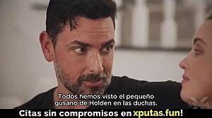 two guys fuck a hot blonde spanish sub, and she loves it