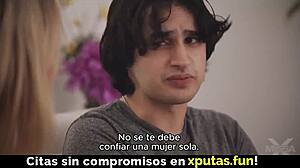 two guys fuck a hot blonde spanish sub, and she loves it