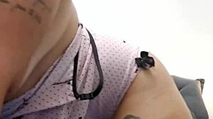 cute redhead shows her tits and pink pussy