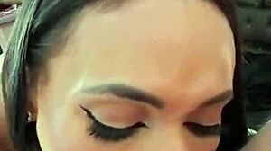 Wow, This Teen Brunette Latina Loves Rimjob! POV Shows Natural Tits Bouncing in Sloppy Blowjob and Cum in Mouth