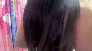 Spying on stepsister with big tits in bathroom