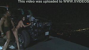 A milf gets fucked outdoor in the night under the stars 😏