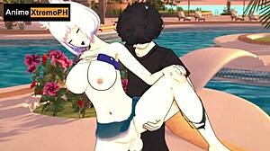 cat girl gets fucked very rich on the beach