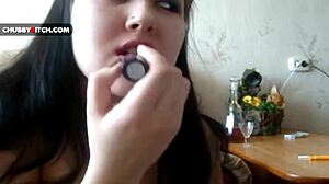 Chubby slut dirty talk and pussy play with big tits, ass, curvy, brunette, homemade.