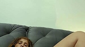 cute redhead shows her tits and pink pussy