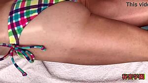 i masturbatd in sexy bikini, handjob ejaculaton