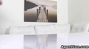 fake agent records blonde with cum on cunt