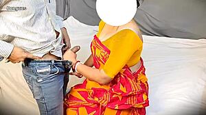 Indian Bhabhi Fucks Delivery Boy In Doggy Style Wearing Saree While Husband Is Out