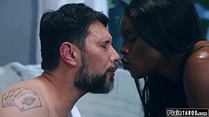 Guy finds submissive wife and her ebony bff in fetish gear 😈