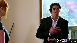 Redhead milf Lauren Phillips massaged her best client and gave him an extra 😏