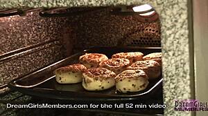 Cooking Naked with Raquel and Her Big Natural Tits on Display