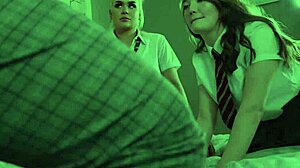 Teacher And Head Girl Dominate Student In School Scenario