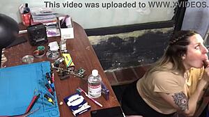 No Money To Pay Technician, So I Sucked His Dick