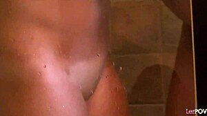 i shower with my yoga partner and we scissor passionately