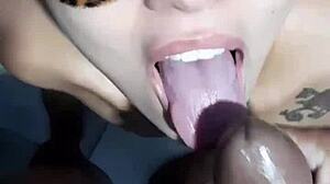 Slut takes cum and piss in her mouth! Can't believe how much she loves it.