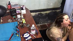 No Money To Pay Technician, So I Sucked His Dick