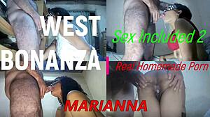 Marianna sucks and fucks, getting hot cum on tits