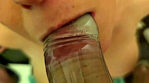 Big boobs view as he fucks my ass hard with condom, then she takes it to mouth and cums on boobs