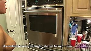 Cooking Naked with Raquel and Her Big Natural Tits on Display