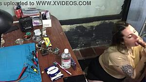 No Money To Pay Technician, So I Sucked His Dick