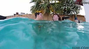Busty Bbw Lexxxi Luxe And Friend Enjoy Underwater Pool Play