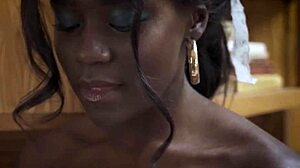 Glamorous All Natural Ebony Teen 18+ Victoria Antoinette Cooking And Stripping