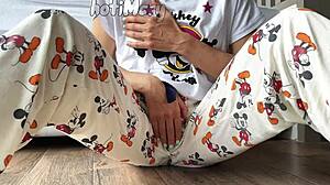 Skinny Teen 18+ in Pajama Small 18+ Tits Masturbating and Squirting Orgasm