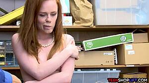 Ozzie teen redhead Ella Hughes gets caught stealing