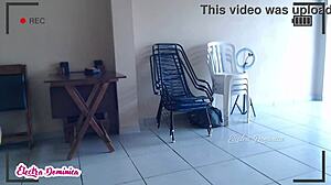 this brazilian prostitute waitress has a big ass working in the bar