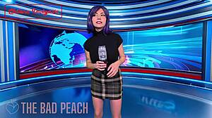 This hot presenter tests the Bad Peach toy live on infomercial, so naughty! 😈
