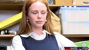 Ozzie teen redhead Ella Hughes gets caught stealing