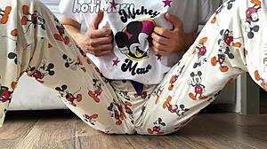 Skinny Teen 18+ in Pajama Small 18+ Tits Masturbating and Squirting Orgasm