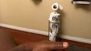 stroking my big black cock til i pre cum