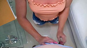 small-titted milf stepmother riley jacobs gives sloppy blowjob